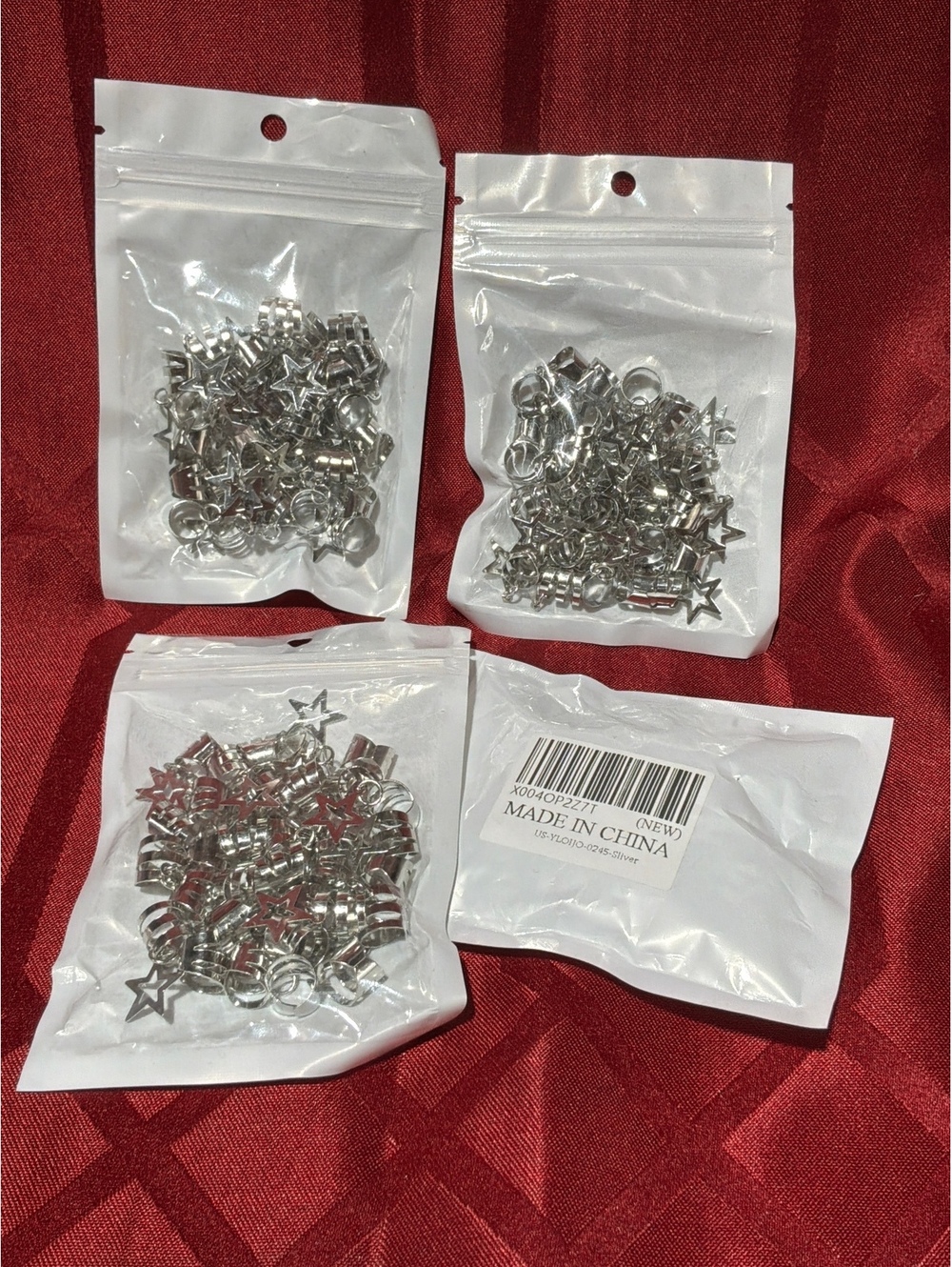 Silver Star Charms and Pendants Set